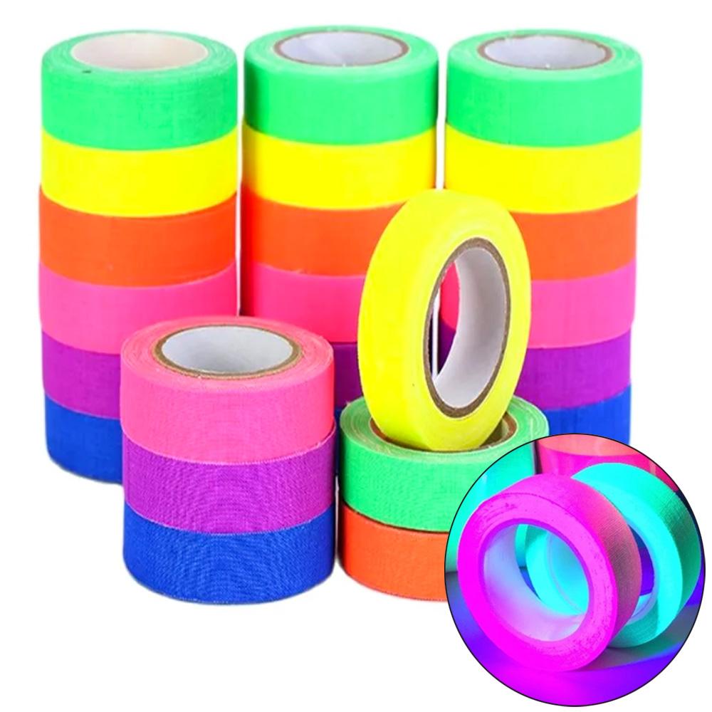 Adhesive Tape Under UV Black Light Fluorescent Neon Gaffer Blacklight Reactive Masking Cloth Party Stages Photography 5pcsPinstriping Tape 3