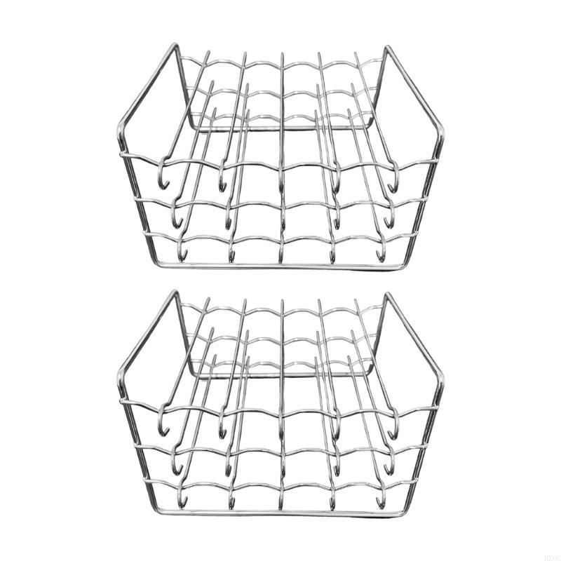 2 Set Stainless Steel Cooking Skewer Wire Rack for Air Fryers Oven Easy Operation for Family Gatherings Outdoor Barbecue HX6C