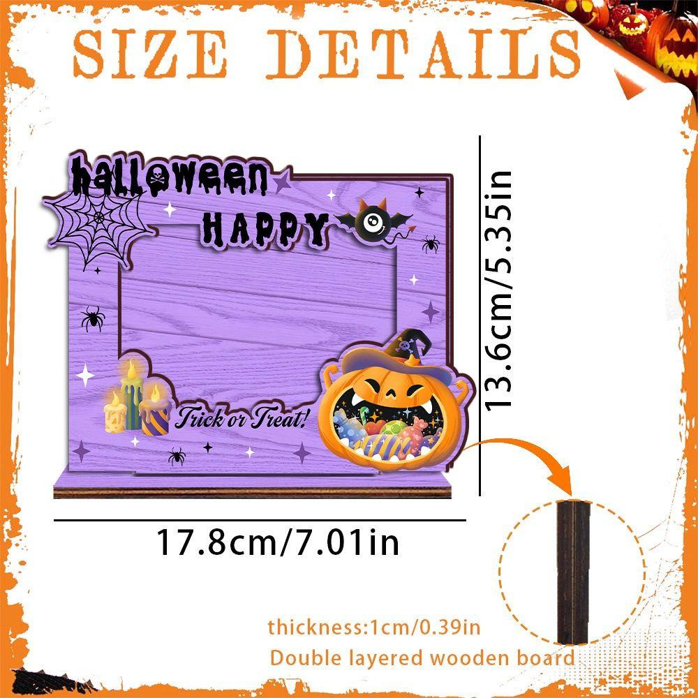 Creative Wood Photo Frame Happy Halloween Design Happy Halloween Decor Frame  Office