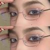Occhiali Vintage con Montatura in Metallo Mezza Montatura Stile Y2K Decorazione per Feste Senza Lenti Accessori Fotografici per Donna Montature De Lentes Mujer