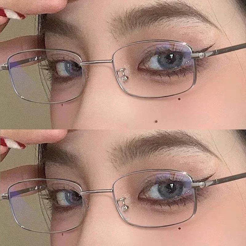 Occhiali Vintage con Montatura in Metallo Mezza Montatura Stile Y2K Decorazione per Feste Senza Lenti Accessori Fotografici per Donna Montature De Lentes Mujer