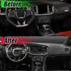 Fits Dodge Charger 2015~2023 Carbon Fiber Storage Box Stripe Sticker Cover Trim