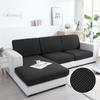 Solid Color Sofa Seat Slipcover Cushion Covers With Elastic Band Thick Jacquard Textured Cushion Covers For Sectional Sofa Slip