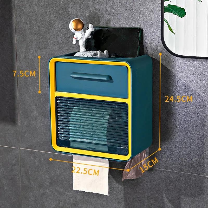 WTEMPO Toilettenpapierbox Toilettensaugbox Perforationsfreie Wand-Toilettenpapierbox Toilettenkleinartikelregal