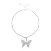 Women Butterfly Necklace with Full Diamond Pendant Choker