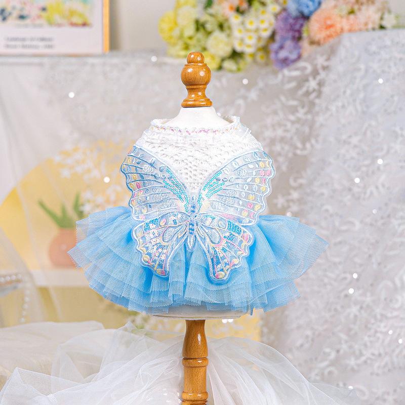 PETCIRCLE Butterfly Dog Princess Dress Fairy Gauze Pet Skirt  Puppy Cat Clothing for Party Birthday Wedding