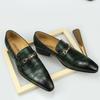 Fashion Men Luxury Loafers New Business Dress Shoes Wedding Banquet Suit Top Layer Cowhide Leather Pointed Toe Office Man Shoe Leather
