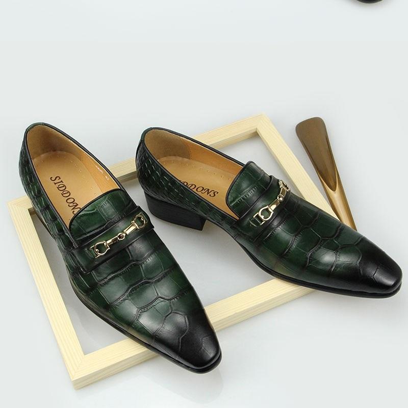 Fashion Men Luxury Loafers New Business Dress Shoes Wedding Banquet Suit Top Layer Cowhide Leather Pointed Toe Office Man Shoe Leather