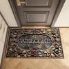 VIKAMA Vintage Stone Pattern Welcome Doormat Dust-Removing Non-Slip Wear-Resistant Home Entrance Mat Home Decor