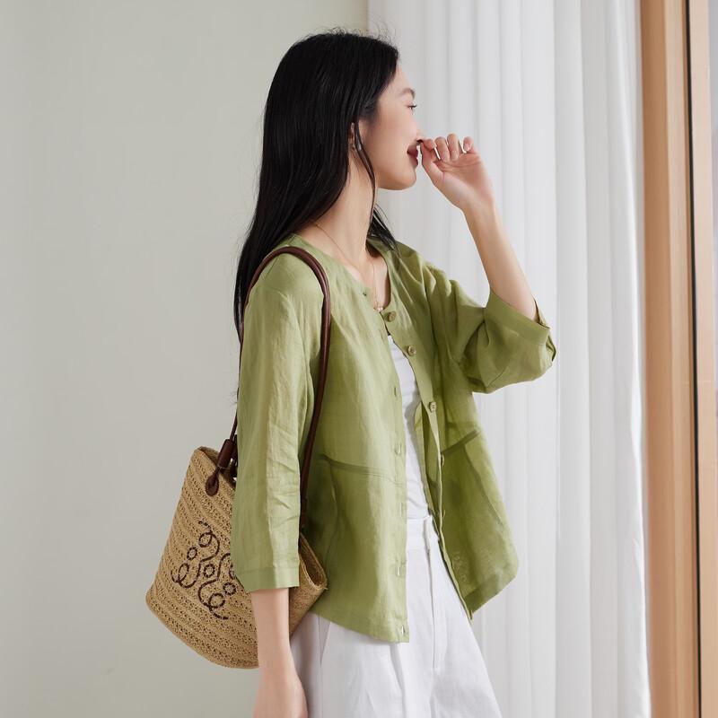 SOFSIL Women s 100% Ramie 3/4 Sleeve Lightweight Jacket XL