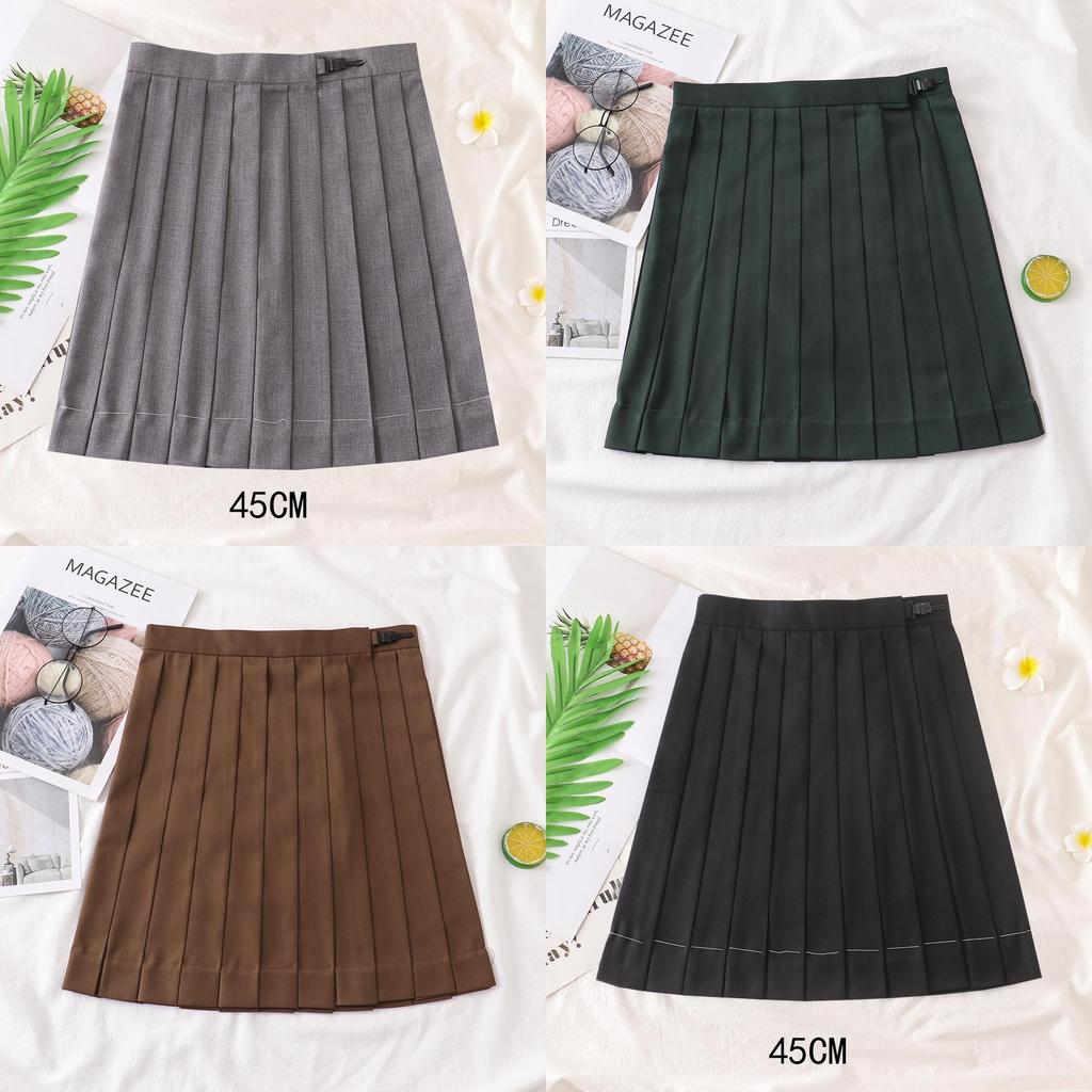 Uniform Pleated Skirt With High Waist For Students Summer College Style