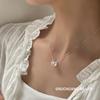 S925 Sterling Silver Rhombus & Circle Necklace for Girls - Elegant Light Luxury Versatile Clavicle Chain.
