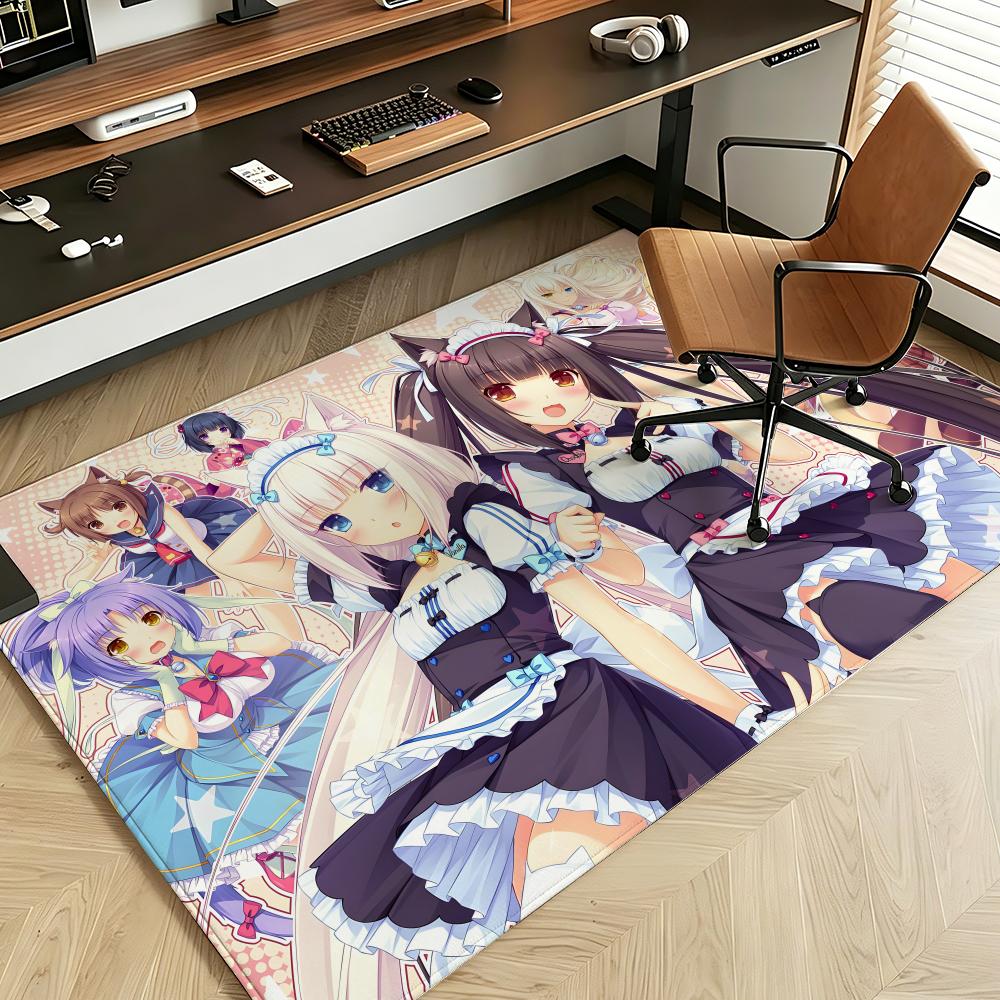 Game N-Nekopara Floor Mat Soft Flannel Entrance Door Mat Non Slip Absorbent Bathroom Bedroom Floor Rug