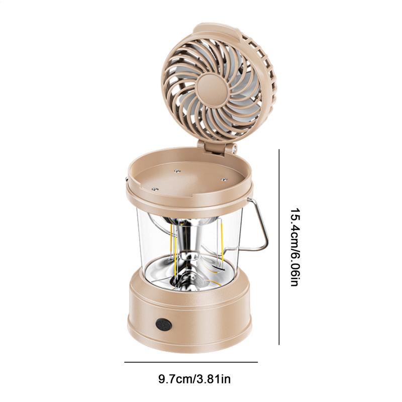 Outdoor Lantern Fan Portable Camping Fan Rechargeable Foldable Camping Light For Tent Stall Atmosphere Warm Light Home Use