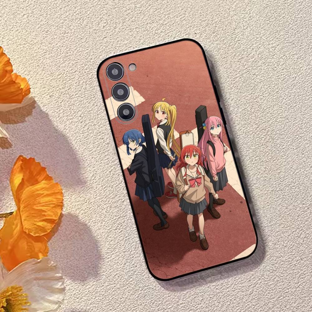 Anime B-Bocchi The Rock Cute Phone Case For Samsung Galaxy A73,A72,A71,A70,A53,A52,A51,Others Soft Black Cover