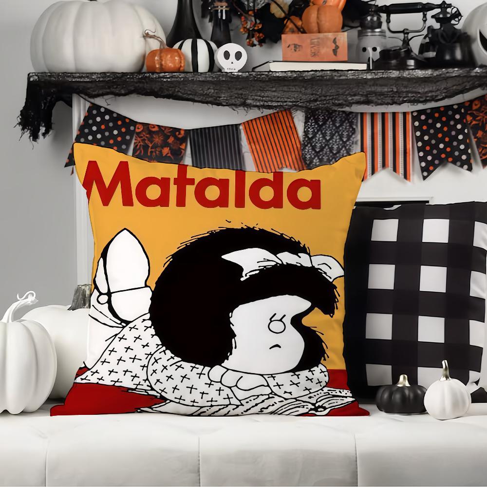 Cartoon M-Mafalda's World Pillow Case Office Cushions Suitable For Sofa Car Bedroom Decorative Cushion Cover