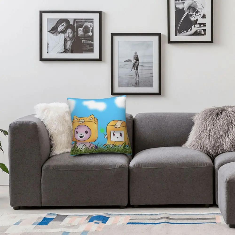 Foxy Boxy Pillowcase Polyester Cushion Cover Decoration Cute Cartoon Pillow Case Cover Home Zippered