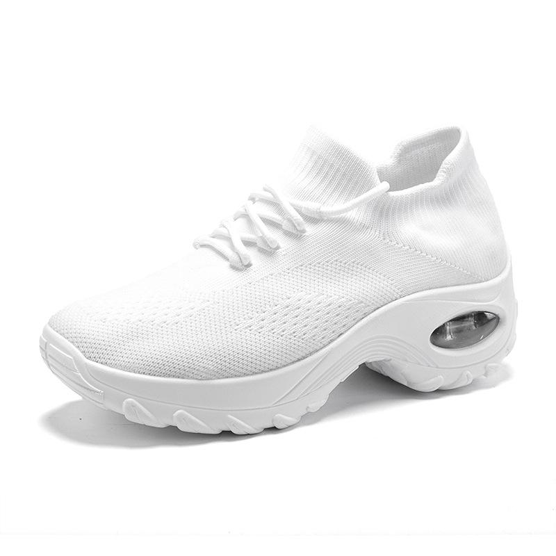 Fashion Yellow Mesh Platform Sneakers Thick Sole Breathable Casual Shoes Women Sneakers Knitting Socks Sneakers White Tennis Shoes
