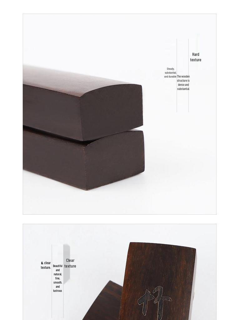Black Catalpa Wood Ruler and Paperweight for Calligraphy and Book Pressing