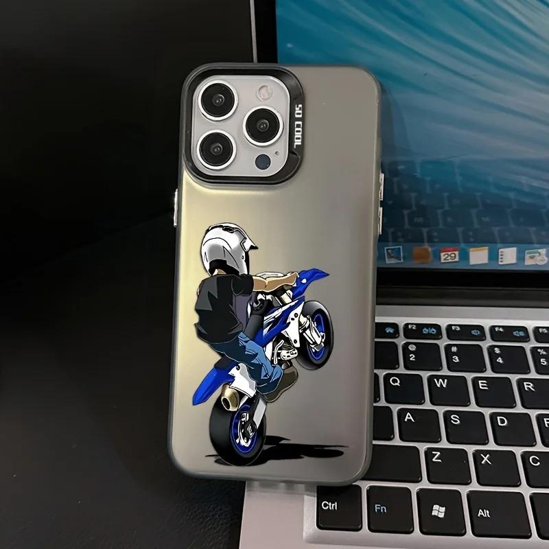 Fashionable and trendy motorcycle phone case for iPhone 17 16 15 14 13 12 11 Pro Max Plus XR anti-fall and shockproof rear cover