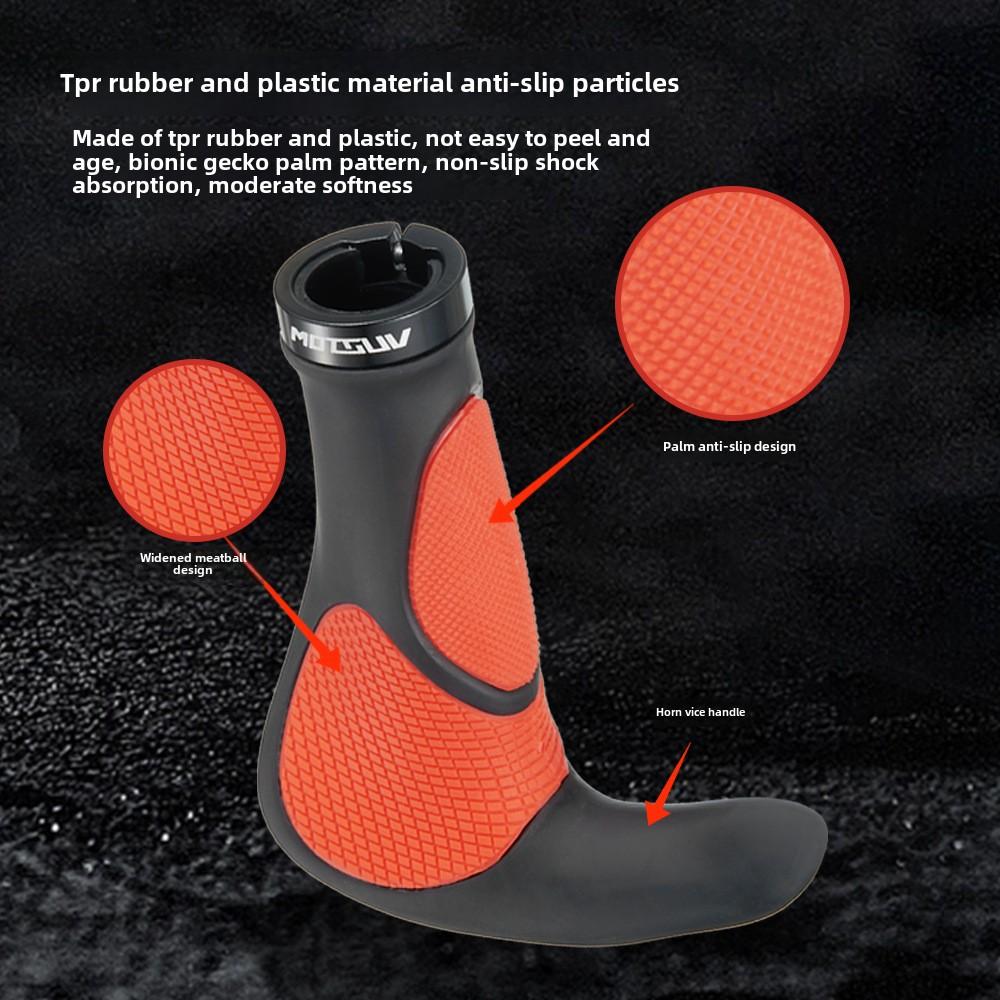 Bicycle Bullhorn Handlebar Cover TPR Rubber Dual Lock One-Piece Anti-Slip Wear-Resistant Aluminum Lock Ring Secure for MTB Road