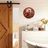 1pc North American Cardinal and Holly Berry Wreath Sign Noble Bird Rustic Metal Sign Elegant Cardinal Decorative Wall Hanging
