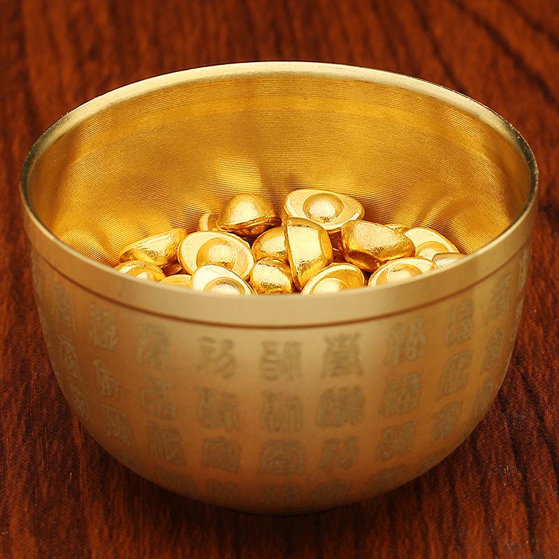 

Brass Chinese Baifu cup cylinder Baifu ornament brass cornucopia handicraft ornament alloy small ingot