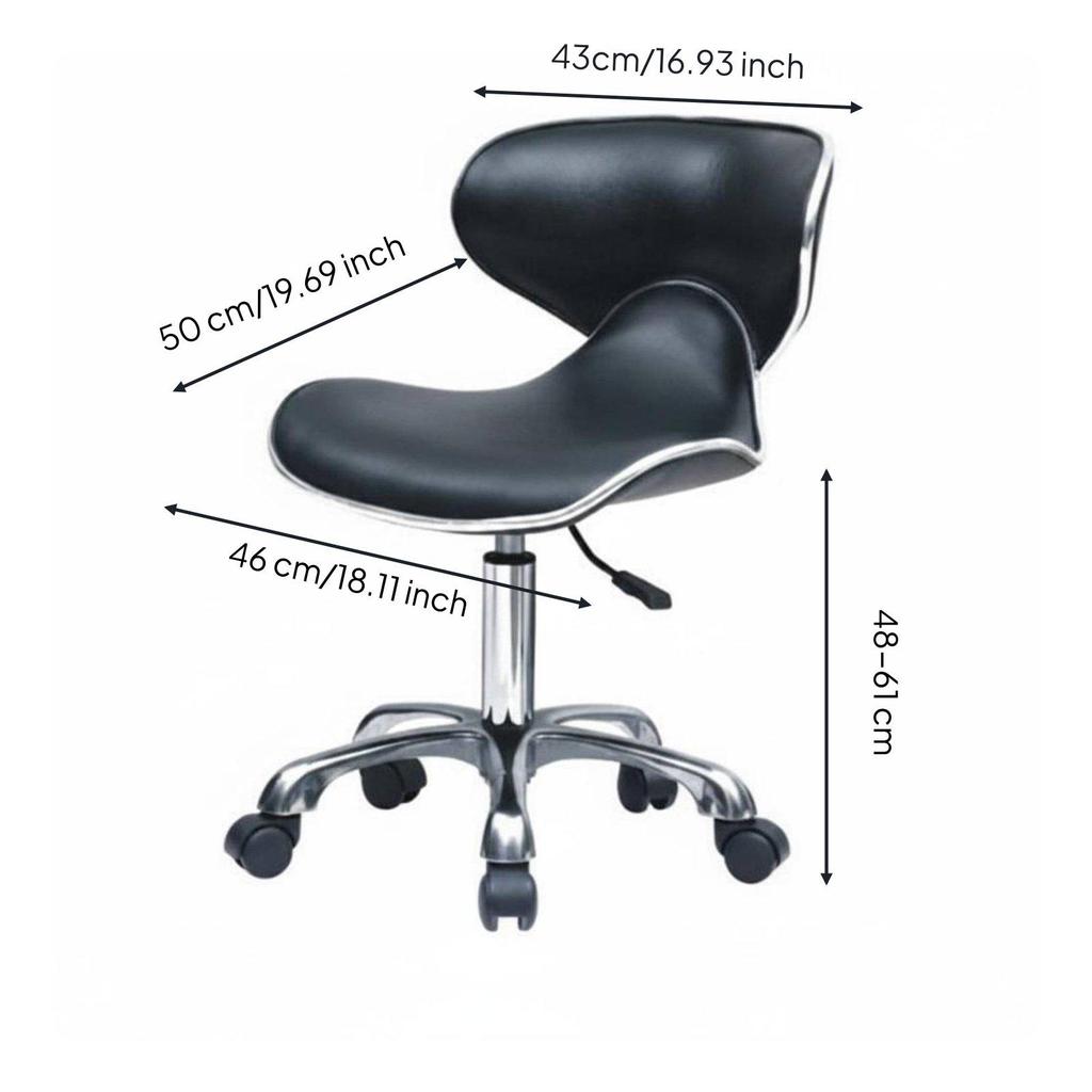 Adjustable Beauty Seat Ergonomic Salon Stool PU Leather Hairdresser Chair with