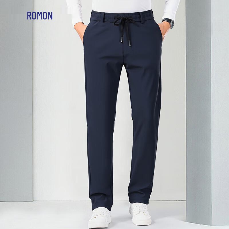 

Lomon Men s Elastic Waist Anti-Wrinkle Straight-Leg Casual Pants XL