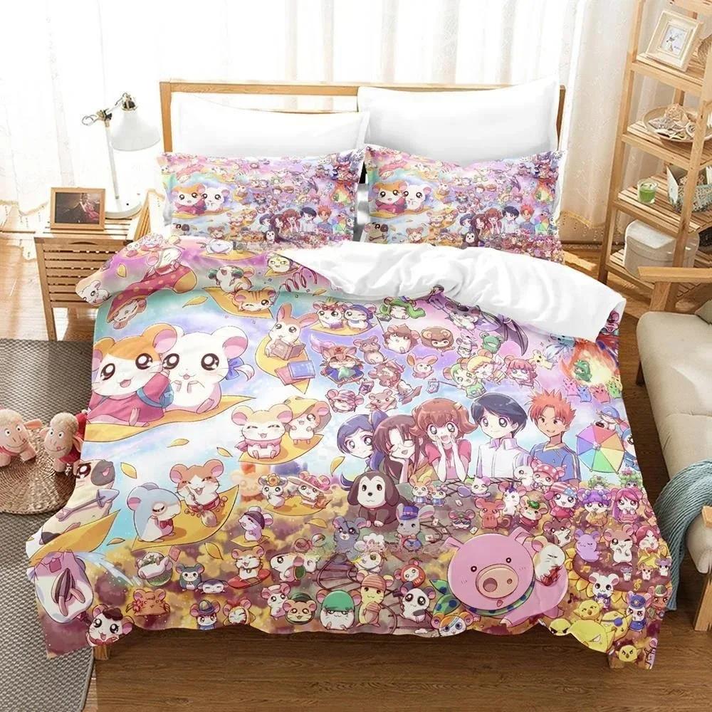 3D Printed Cartoon Animal Hamtaro Bedding Set Single Twin Full Queen King Size Bed Set Adult Kid Bedroom Duvet Cover Sets