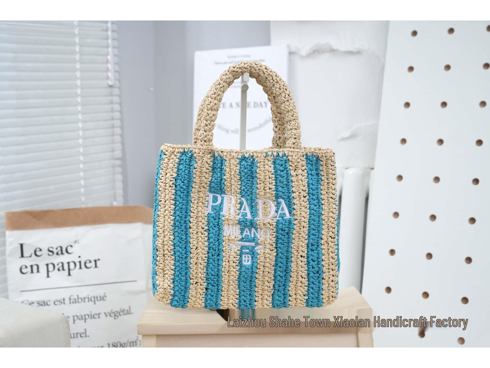 

Полосатая плетеная сумка-тоут ручной работы с вышивкой букв - Повседневная пляжная дорожная сумка Small 30x25 зелёный