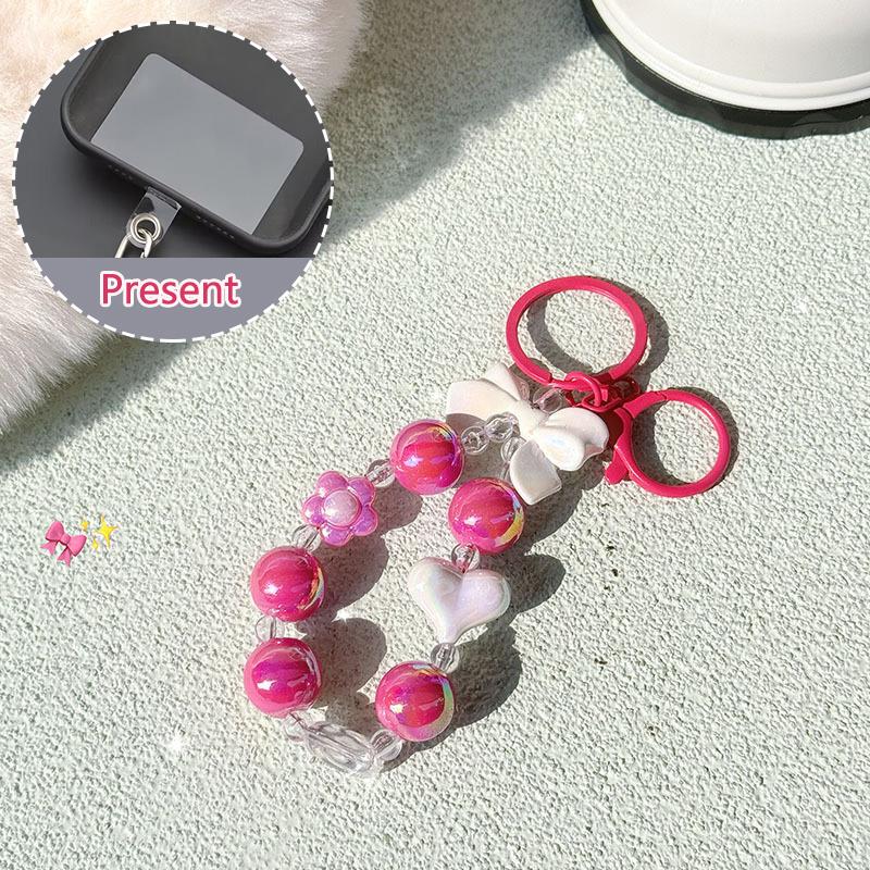 

Подвеска-цепочка для телефона с бантом и цветком для iPhone, Samsung, Huawei, Xiaomi, универсальная сумка-ремешок для телефона, украшение