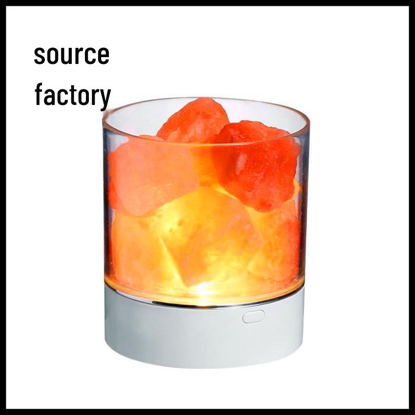 Nordic Himalayan Salt Lamp: USB-Powered Warm Bedside Night Light and Romantic Gift