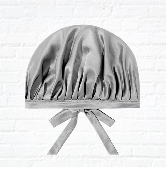 Fashionable and Luxurious Women 100% 6A Mulberry Silk Bonnet with Tie синий