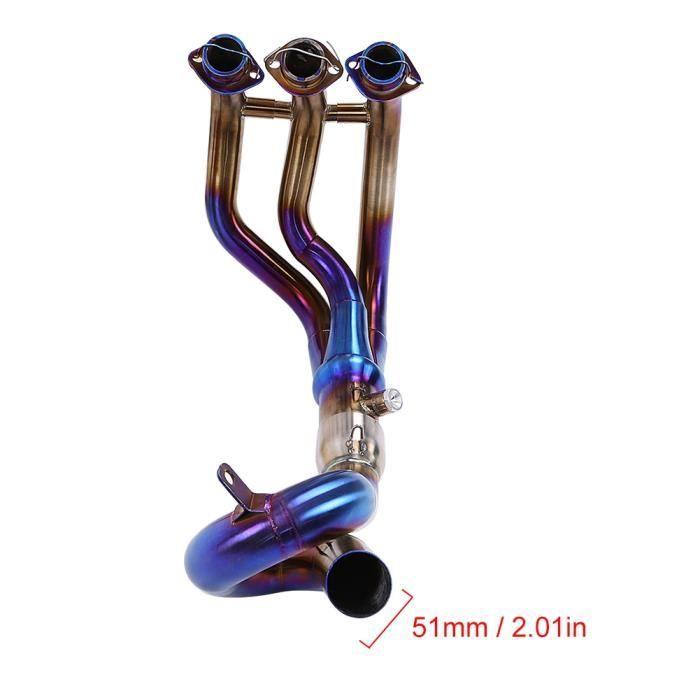 Lien de Tuyau Avant de Système d'Echappement de Moto pour Yamaha MT-09 / FZ-09 2014-2017 (Cercle Round)---QILU