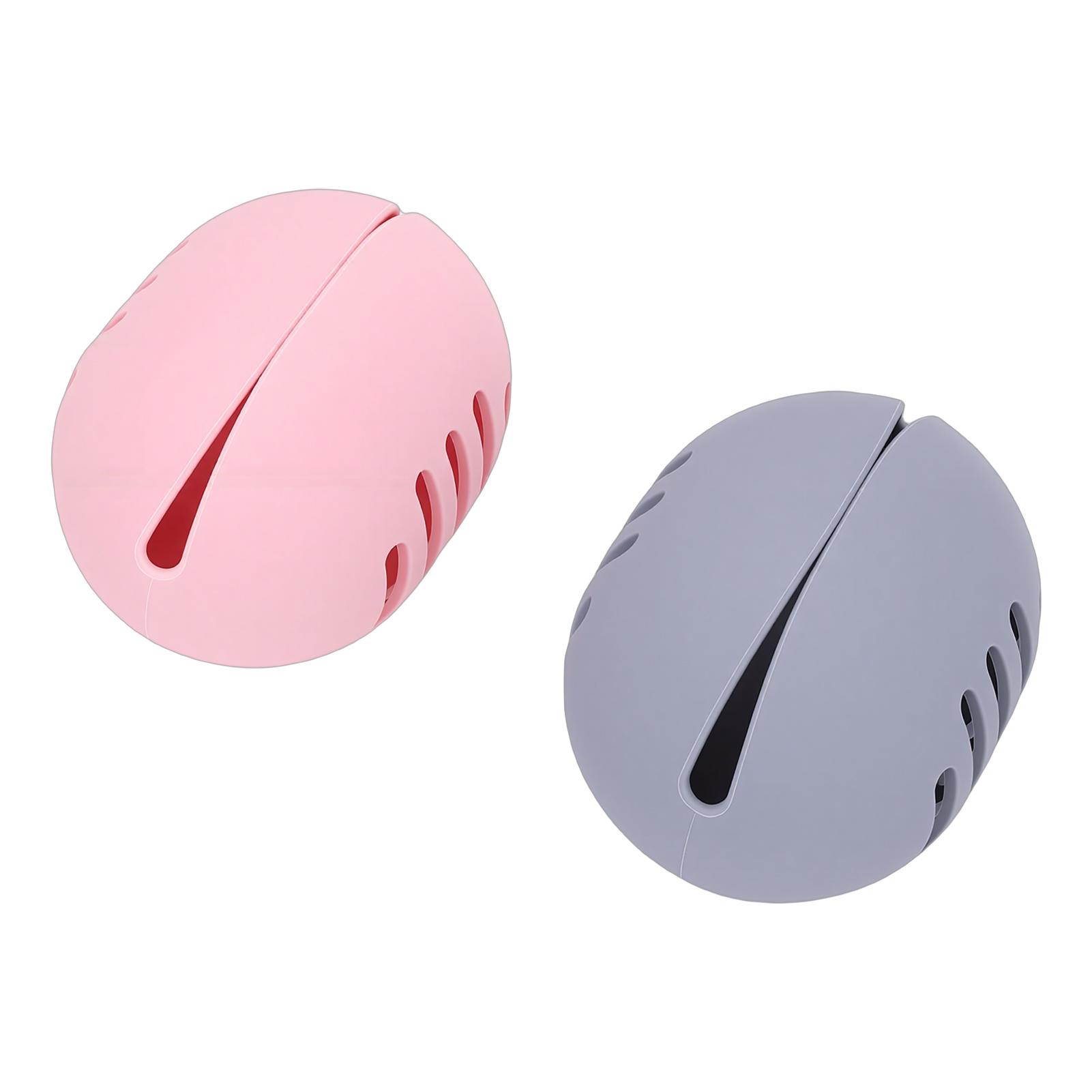 

Makeup Sponge Holder Shatterproof Silicone Beauty Make Up Blender Case for Travel Gray Pink 2 PCS