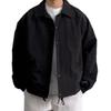 Men's Japanese Retro Turn-Down Collar Jacket - Solid Color, Casual Loose Fit for Spring and Autumn