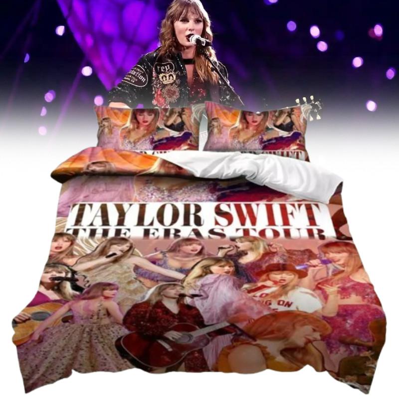 Character Swift Taylor Pattern Print Duvet Cover Pillowcase Set Bedroom Bedding