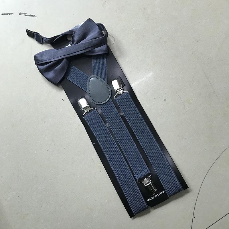 Ensemble classique de bretelles et nœud papillon, bretelles élastiques réglables en Y de 2,5 cm de large avec 3 clips, nœud papillon tissé pré-noué de 12 cm, taille unique pour hommes et femmes