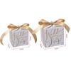 5/10Pcs Wedding Favors Boxes Candy Gift Boxes with Creative Ribbon Rectangle Paper Sweets Box for Engagement Party Anniverary