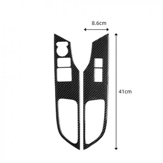 Carbon Fiber Window Lift Switch Cover Trim For Honda Accord Coupe 2-Door 2013-17