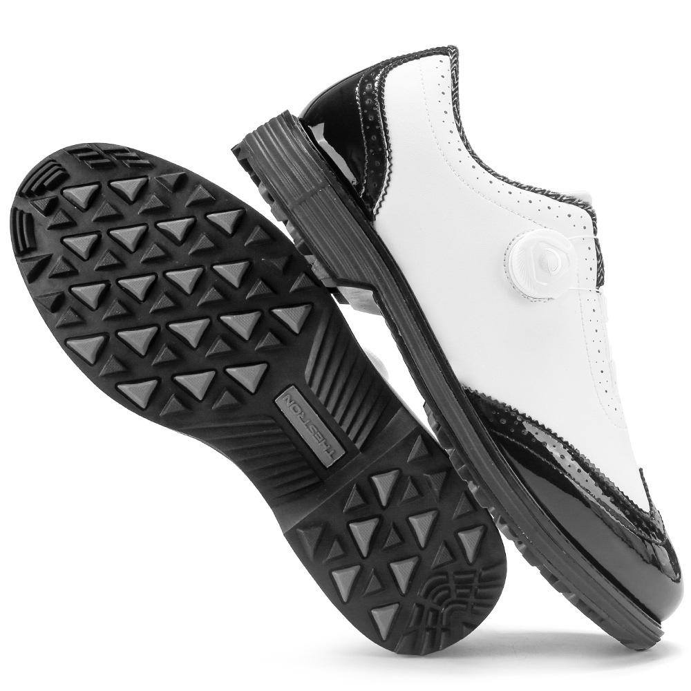 Men's Rotary Buckle Golf Shoes Leather Shoes Style Dress Outdoor Retro Outdoor Grass Training Shoes