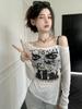 Chic Hollow Off-Shoulder Long-Sleeve Sun Protection Top for Women - Slim Fit, Flattering Early Autumn Style