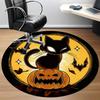 1PC Halloween Cat Office Round Area Rug,  Mat Suitable ForOffice, Under Office Chairs Bedroom Living Room Home Decor, Room Deco