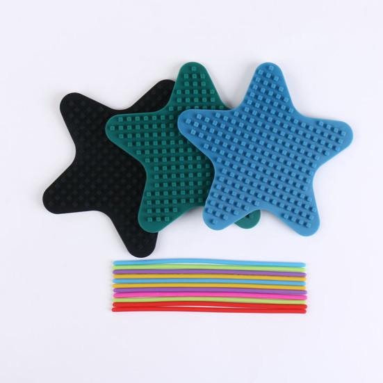 Star Silicone Sensory Activity Board Double Sided Stress Relief Sensory Board with Strings Boys Girls Silent Fidget Toy Party Favors