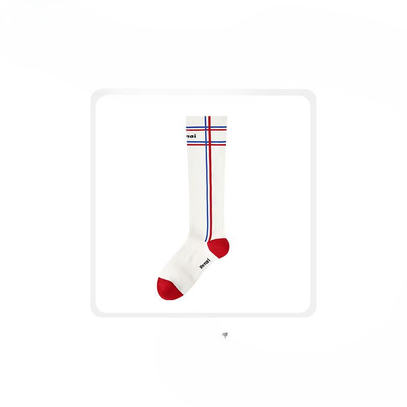 Female Autumn and Winter Outdoor Mountain Climbing Running Fitness Jump Rope No Muscle Pressure Exercise Long Leg Socks