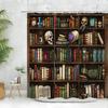 Vintage Library Shower Curtain Skull Candles Old Books Bookshelf Cat Plant Cartoon Home Polyester Fabric Bathroom Decor Curtains