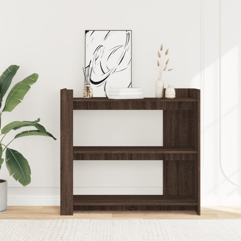 Console Table Brown Oak Effect 100x35x90 Cm Wood Based Material