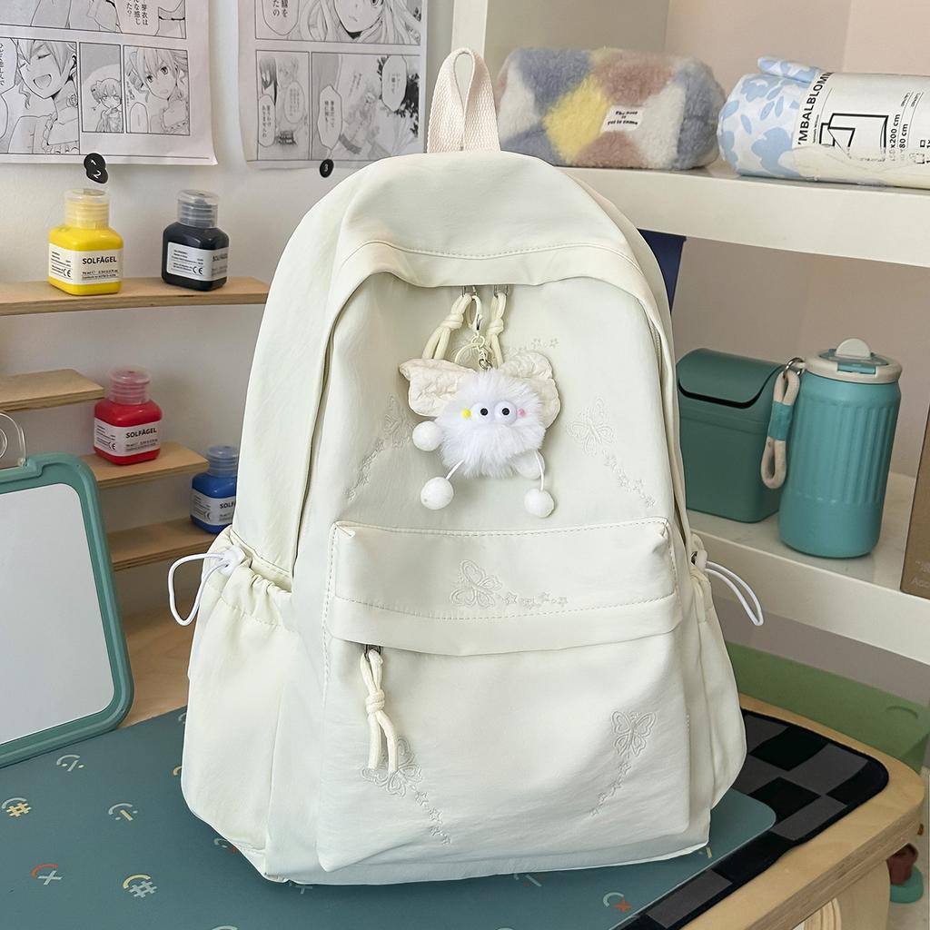 Schoolbag New Japanese Schoolbag Ins Style Niche High Value Candy Color Embroidered Backpack Junior High School Students Lightweight Backpack