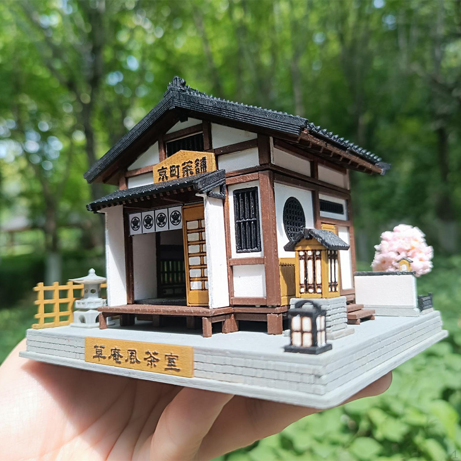 

DIY Miniature Tea Room Kit Japanese Doll House Building Scene Display 1: 64 Model